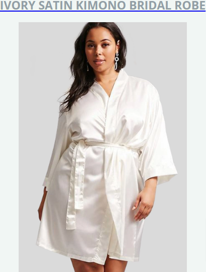 ivory satin bridal robe