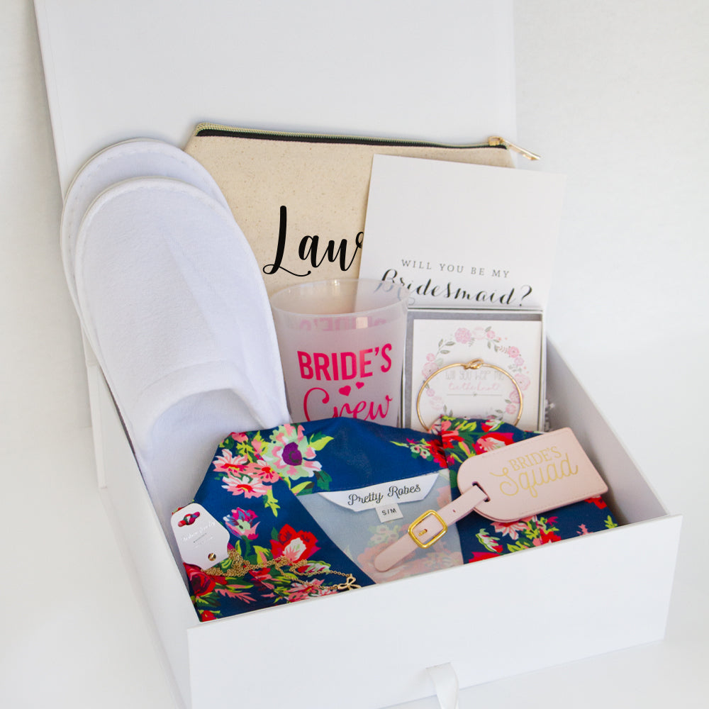 Build a Bridesmaid Box OPtion Include Bridal Robe, Jewelry, Tumbler, Pen,  Proposal Card - Bridesmaid Gifts Boutique