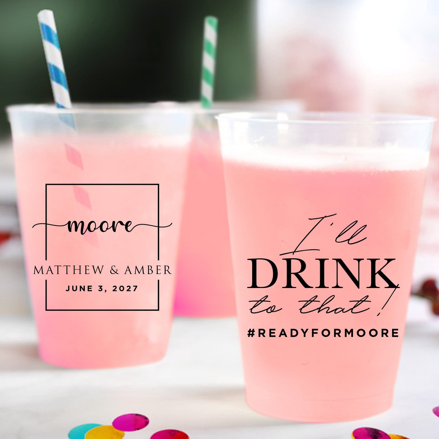 Personalized Wedding Plastic Cups (PK112)