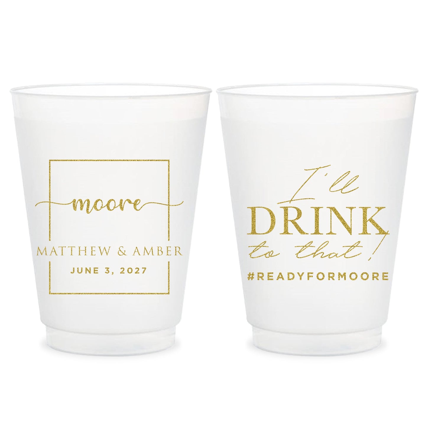 Personalized Wedding Plastic Cups (PK112)