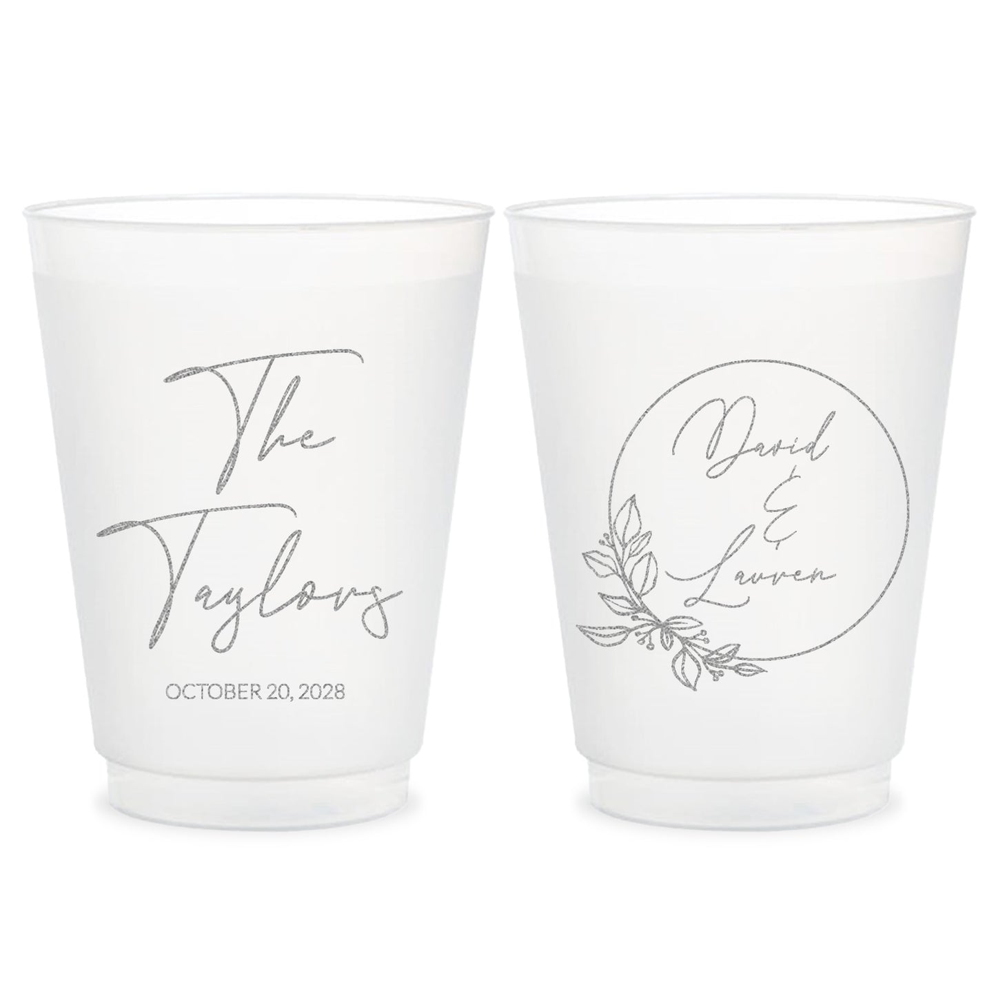 Custom Wedding Frosted Cups (KT 146)