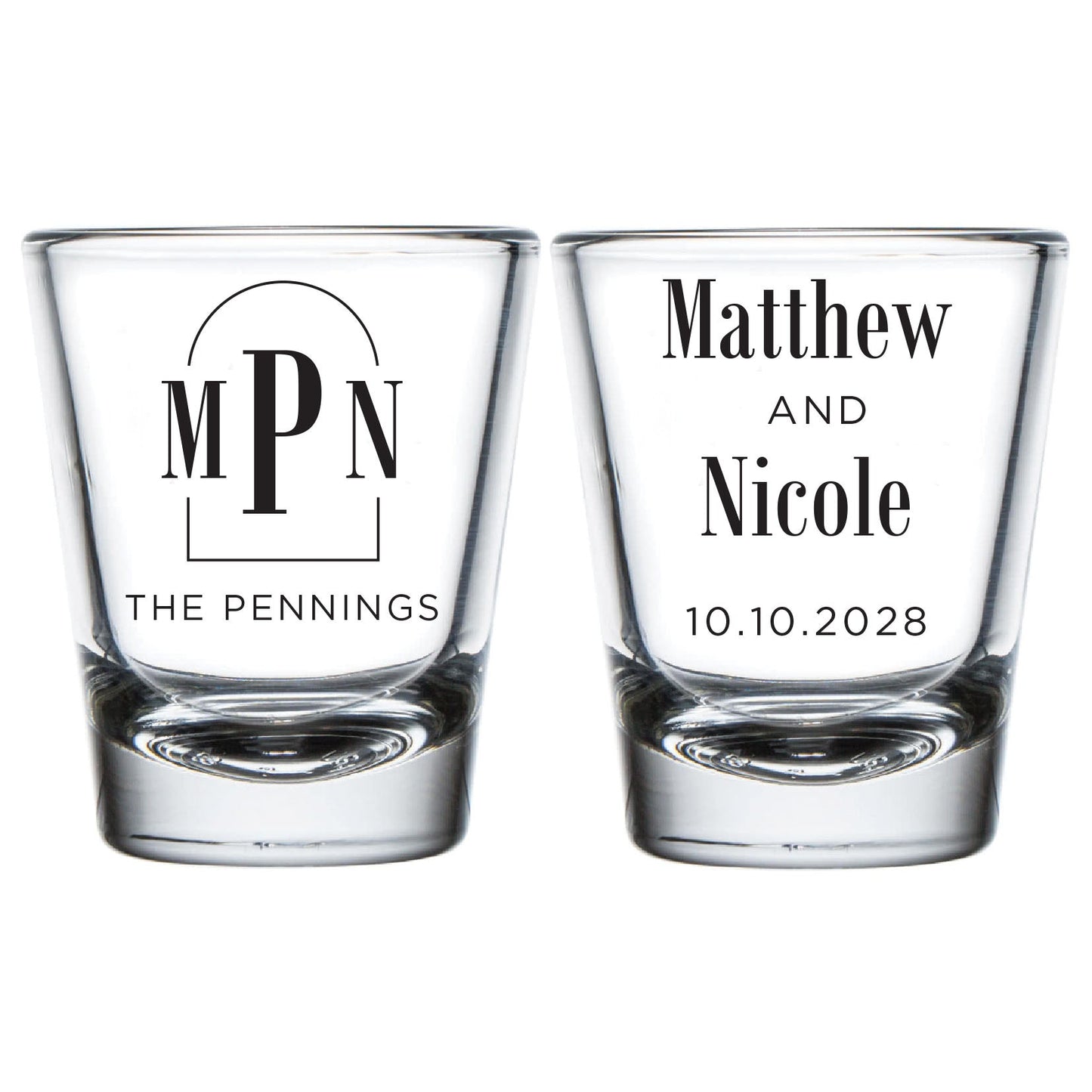 Custom Monogram Shot Glasses (PK 181)