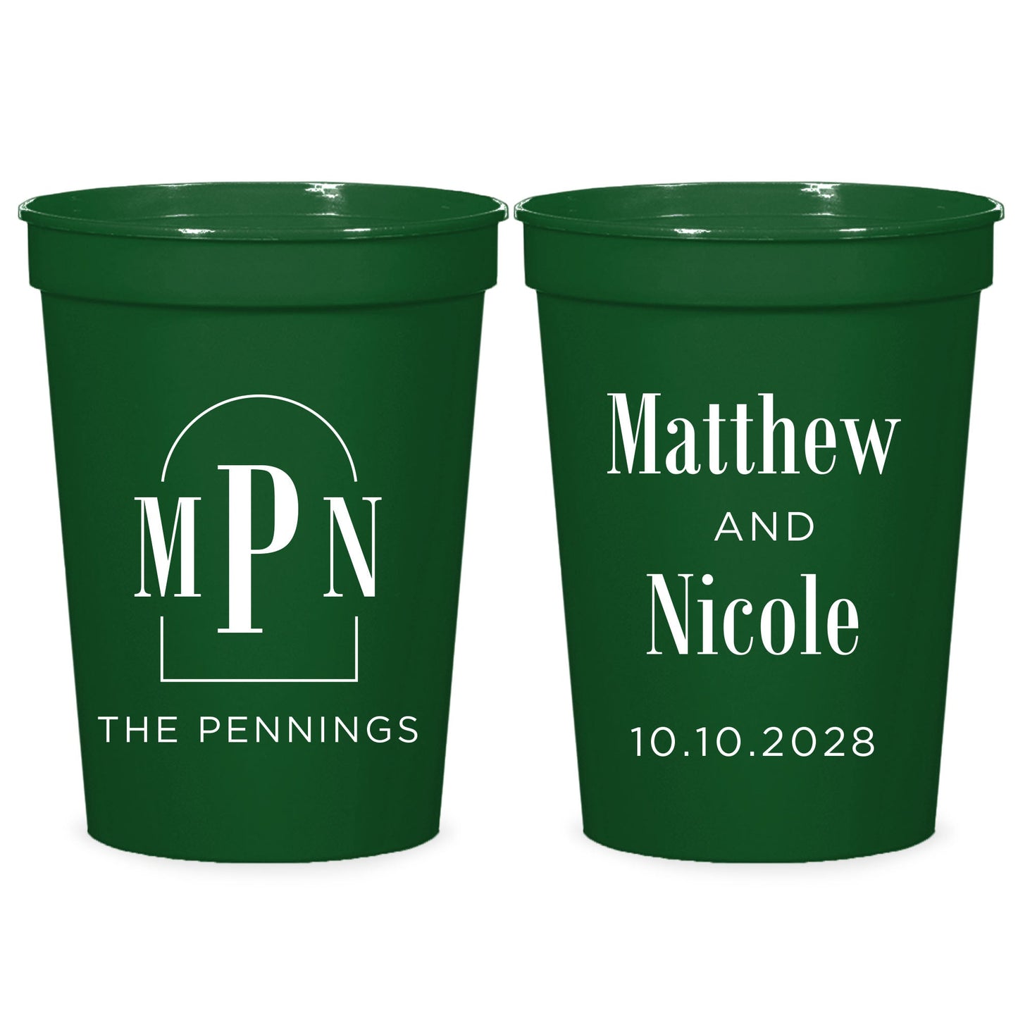Wedding Monogram Stadium Cups (PK 181)