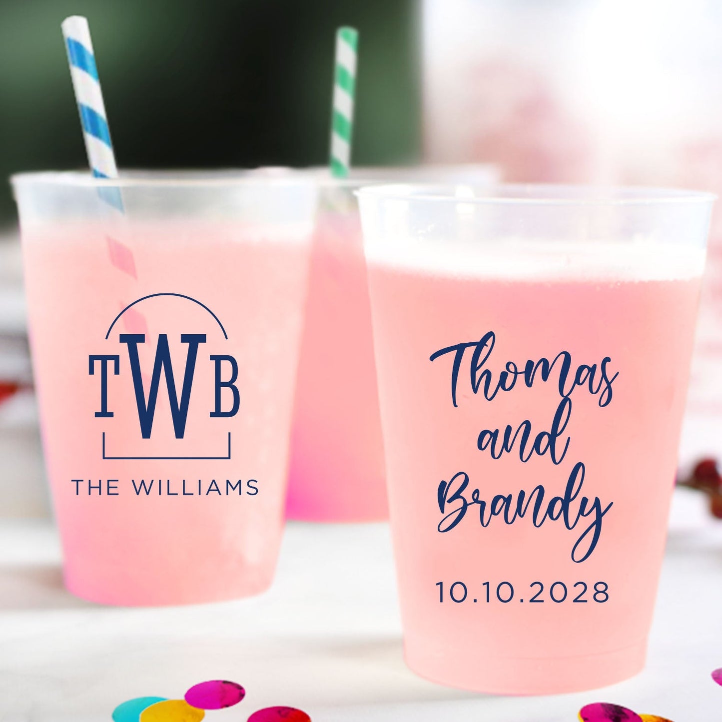 Custom Wedding Frosted Cups (PK 182)