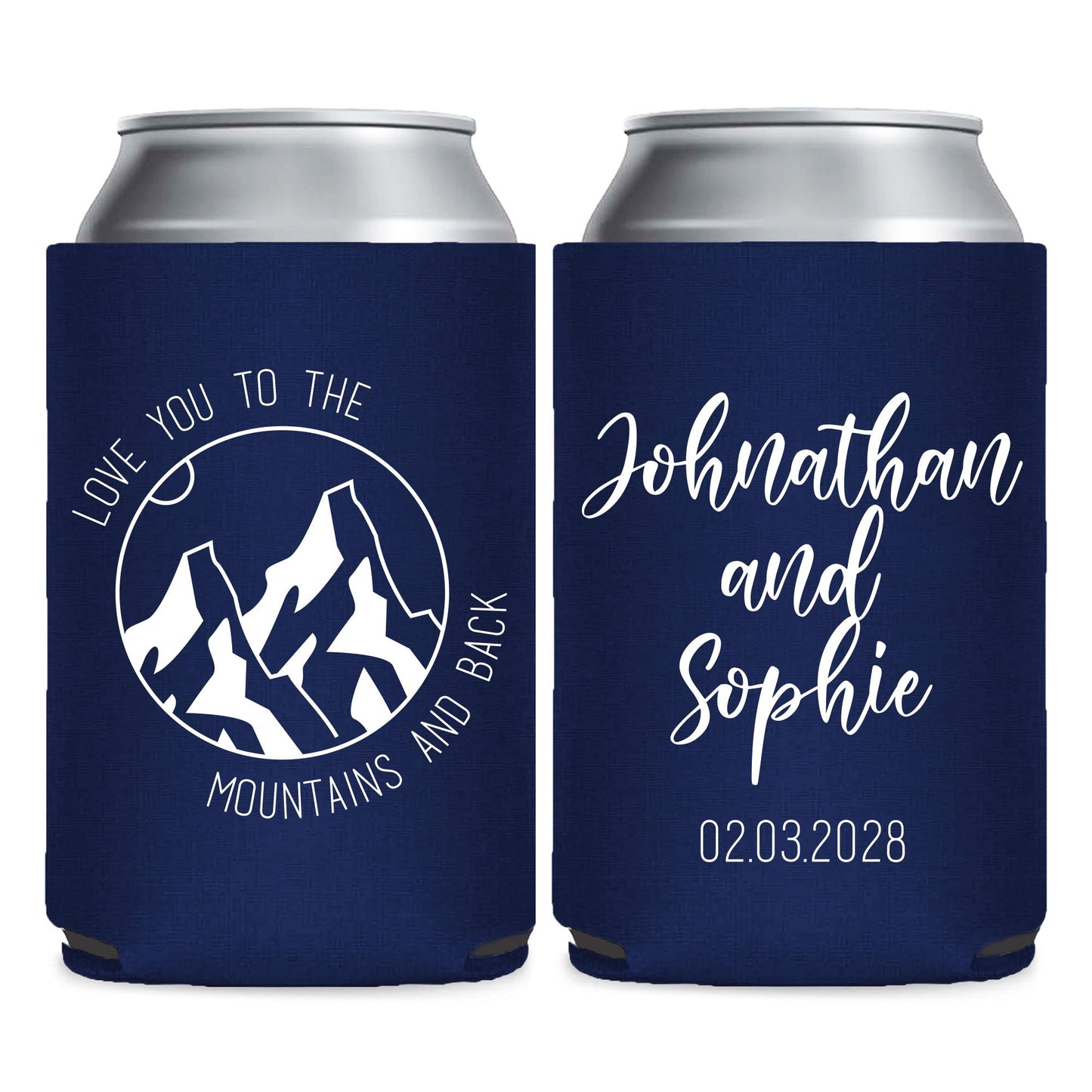 Love You To The Mountains And Back Wedding Can Coolers (PK 183)