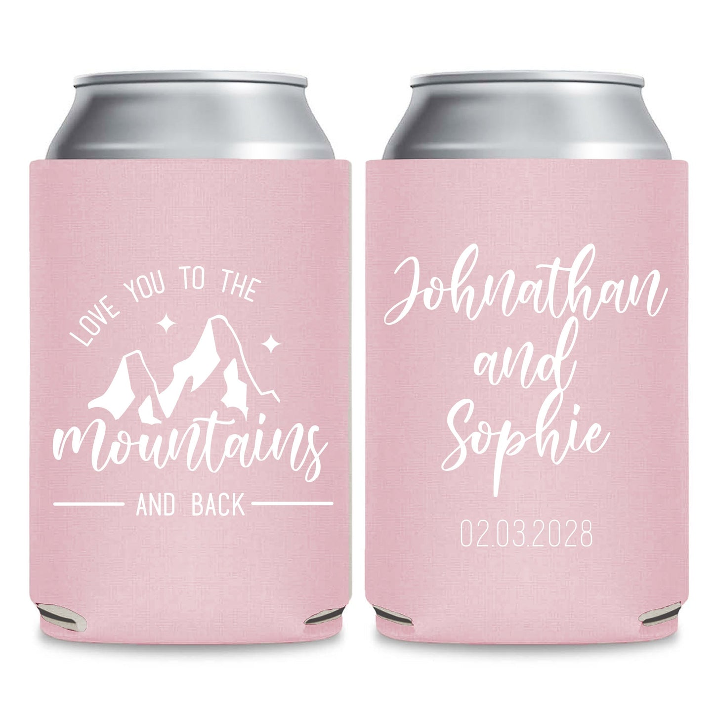 Love You To The Mountains And Back Wedding Can Coolers (PK 186)