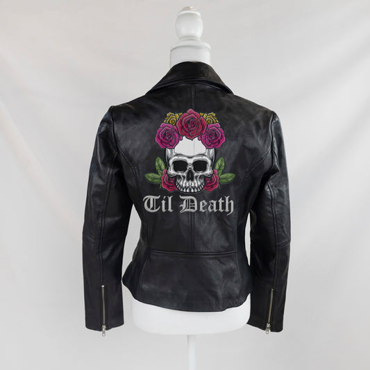 (Real Leather) Till Death Skull Leather Coat