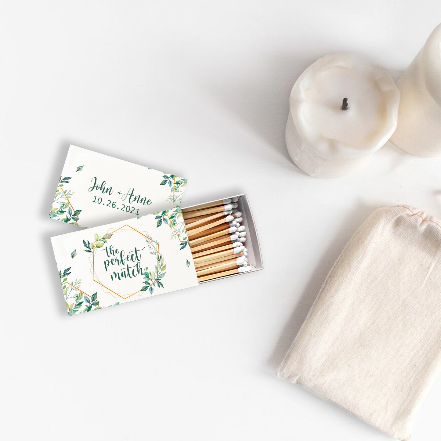 The Perfect Match Wedding Matchbox - Hexagon Style