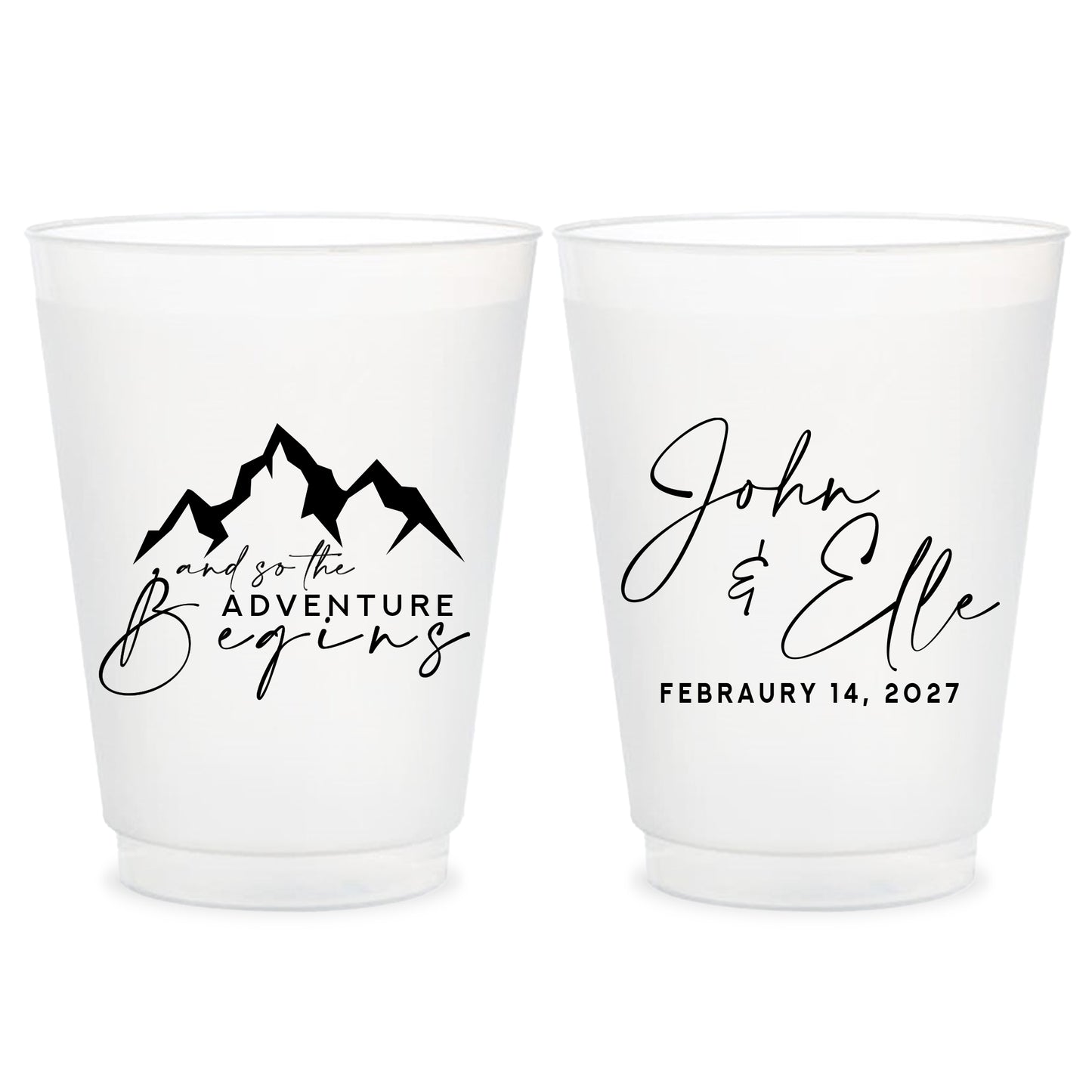Custom Wedding Frosted Cups (CS 300)