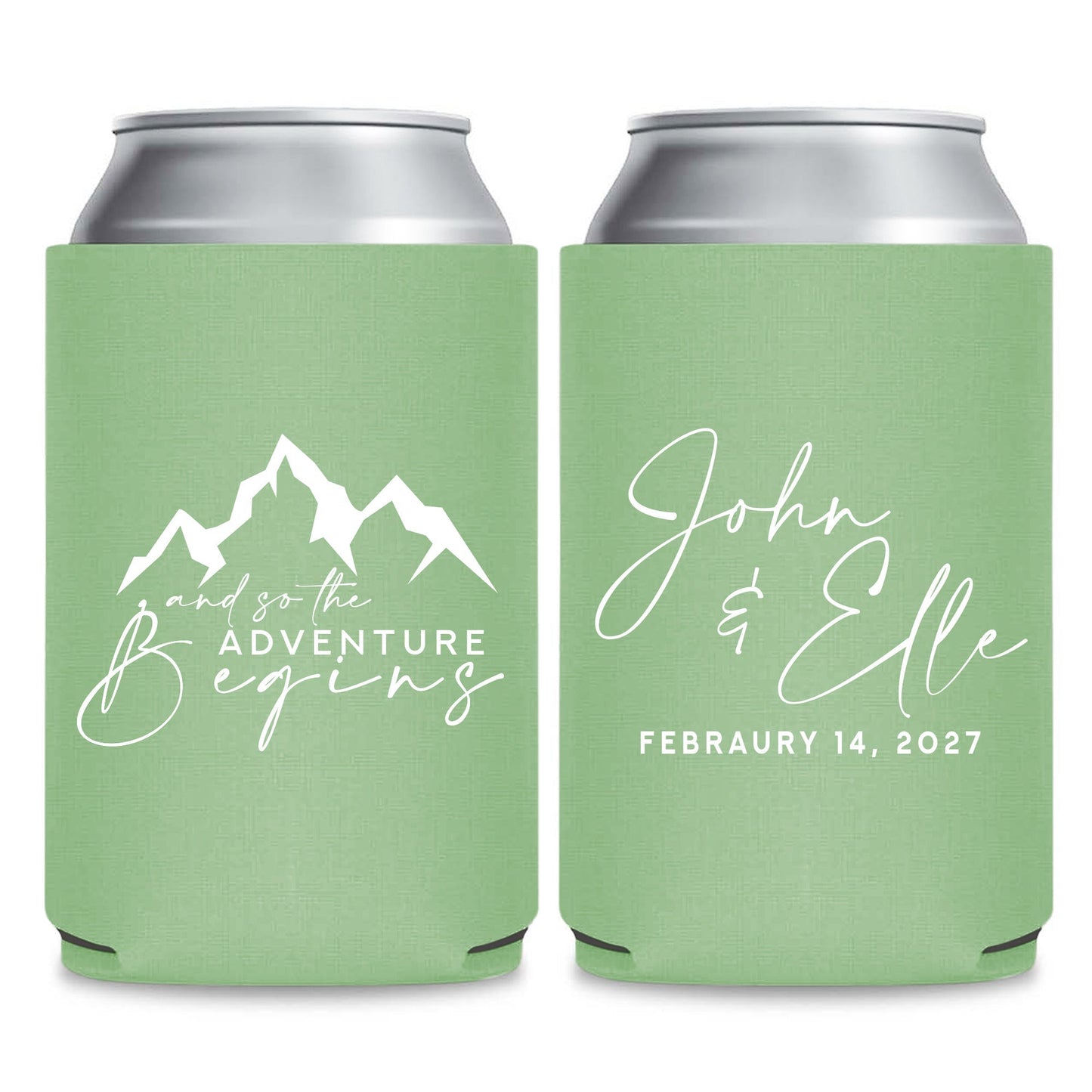 The Adventure Begins Wedding Can Coolers (CS 300)
