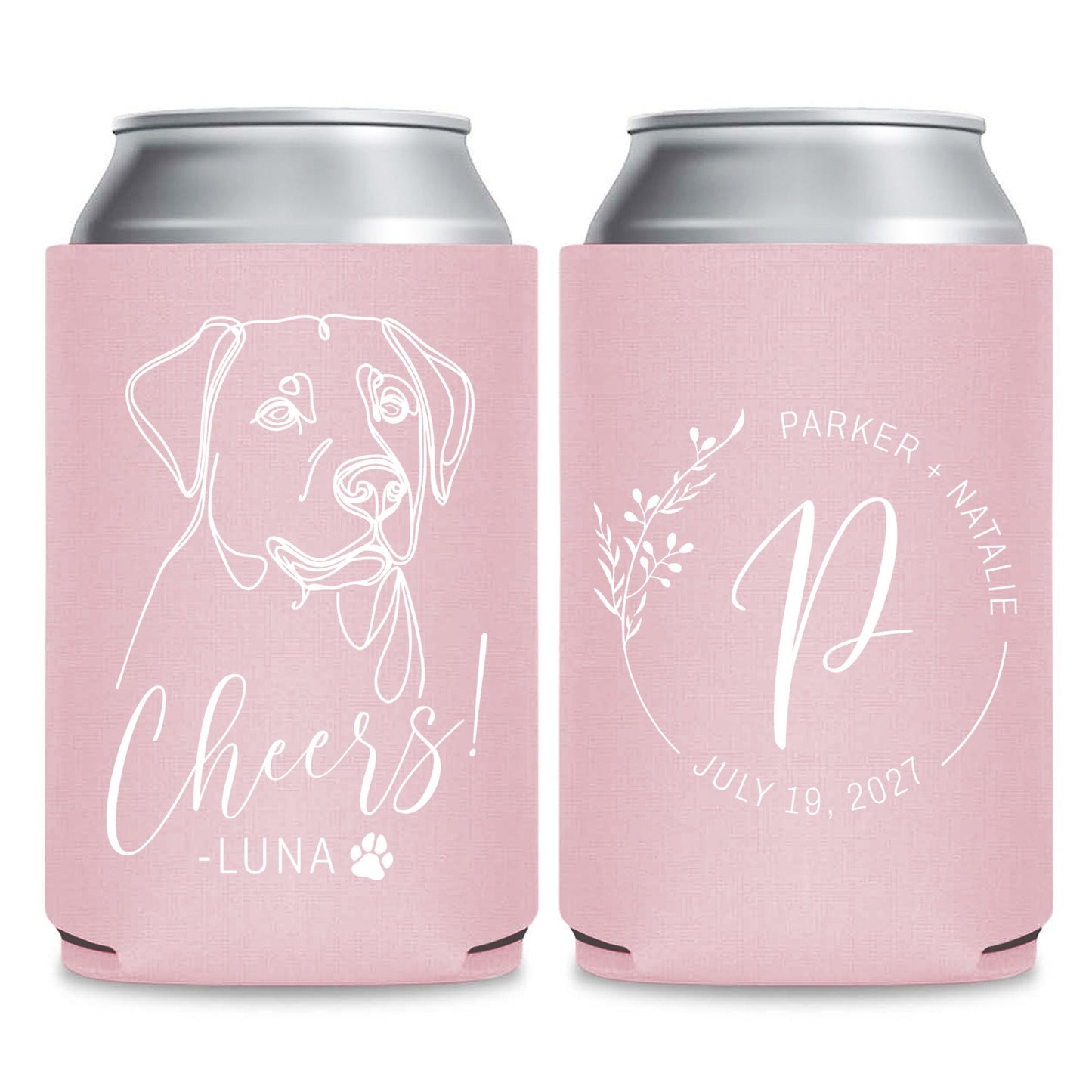 Customized Pet Photo Wedding Can Coolers (LP329)