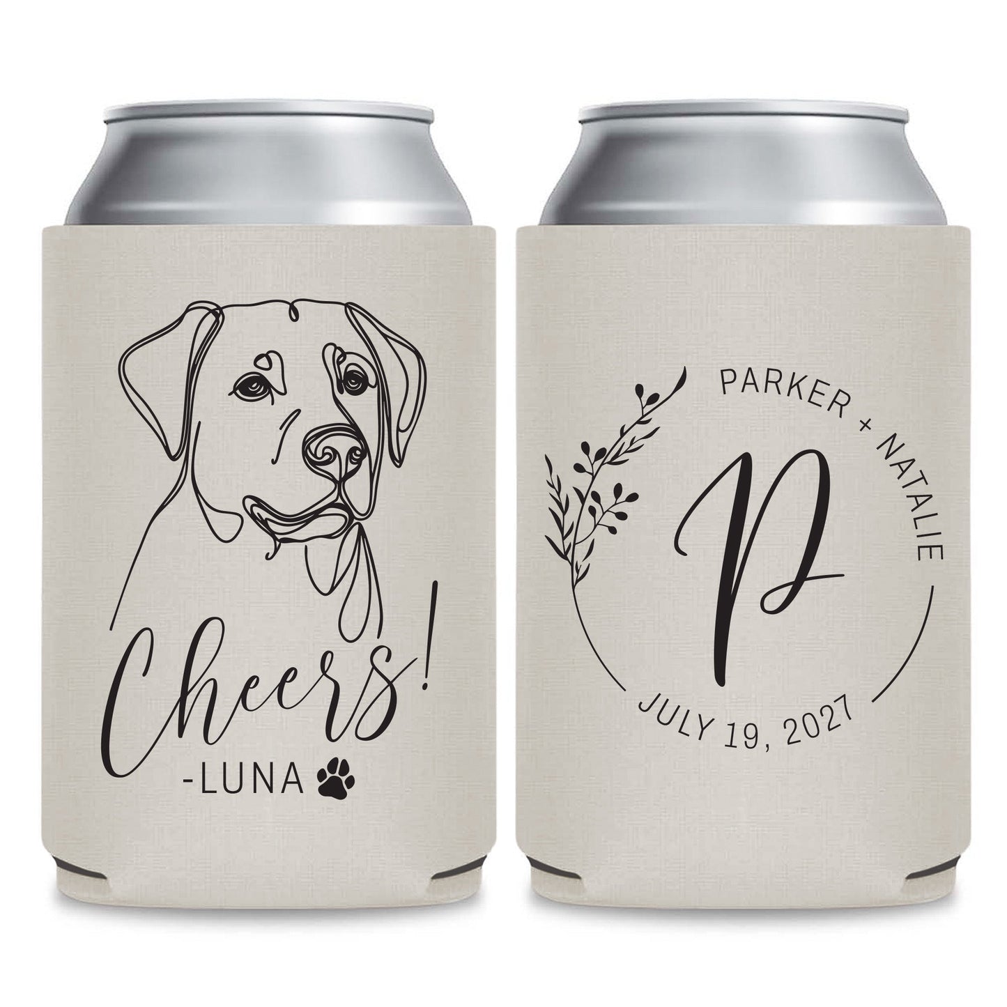 Customized Pet Photo Wedding Can Coolers (LP329)