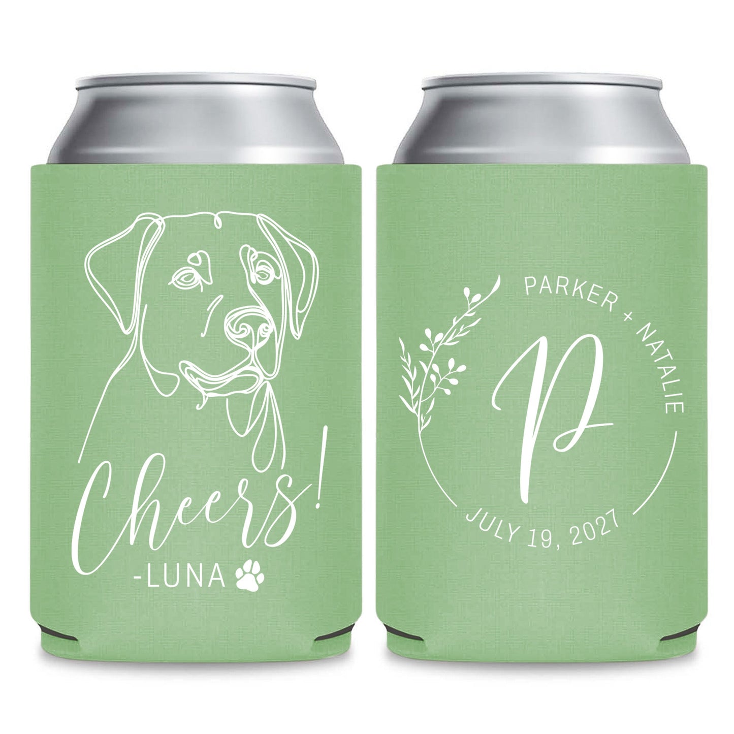 Customized Pet Photo Wedding Can Coolers (LP329)