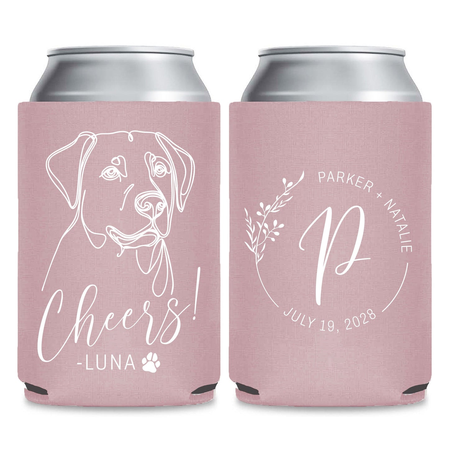 Customized Pet Photo Wedding Can Coolers (LP329)