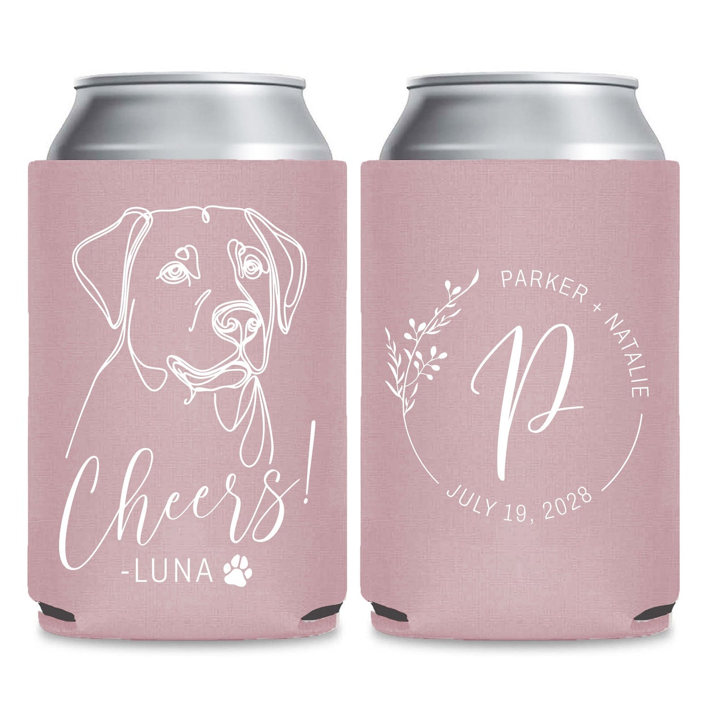 Customized Pet Photo Wedding Can Coolers (LP329)