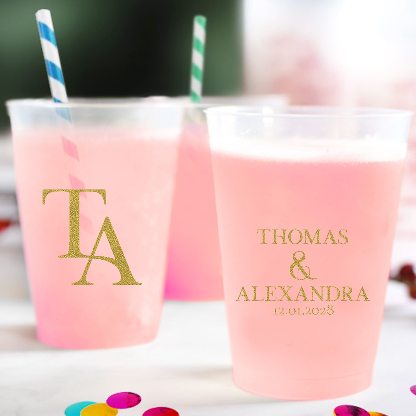 Personalized Wedding Plastic Cups (PK 379)