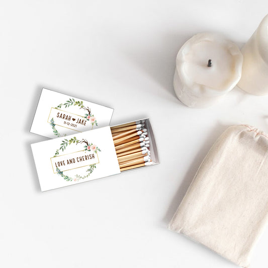 Love and Cherish Wedding Matchboxes