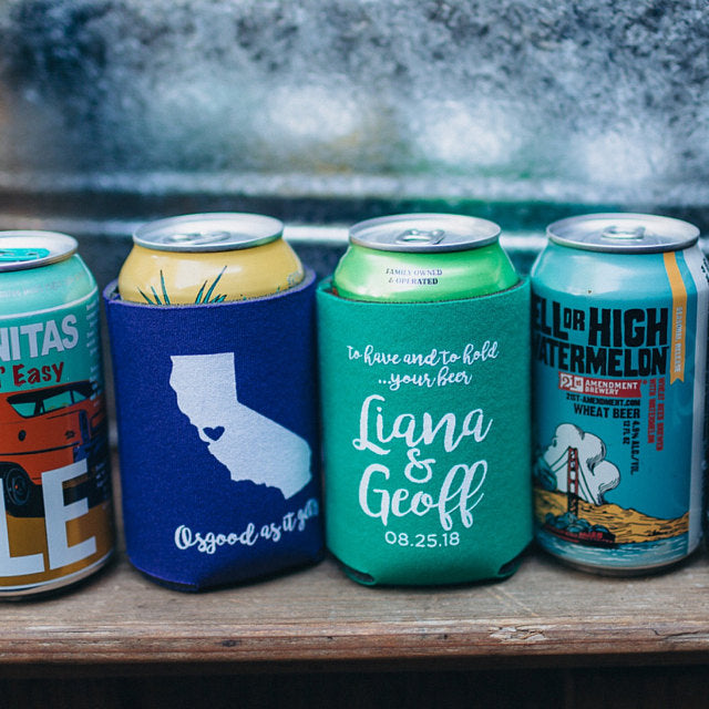Personalized State Pride Texas Wedding Can Coolers (CS 5)