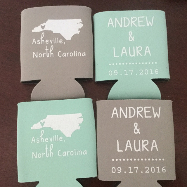 Personalized State Pride Texas Wedding Can Coolers (CS 5)
