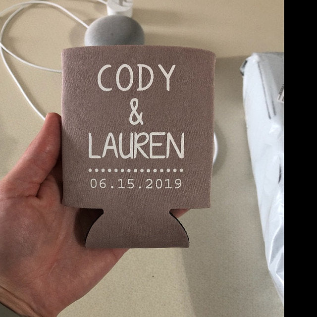 Personalized State Pride Texas Wedding Can Coolers (CS 5)