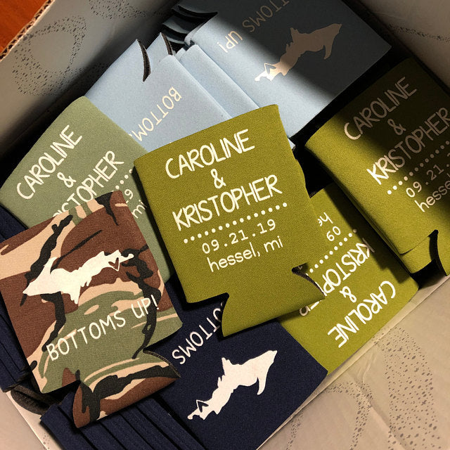 Personalized State Pride Texas Wedding Can Coolers (CS 5)