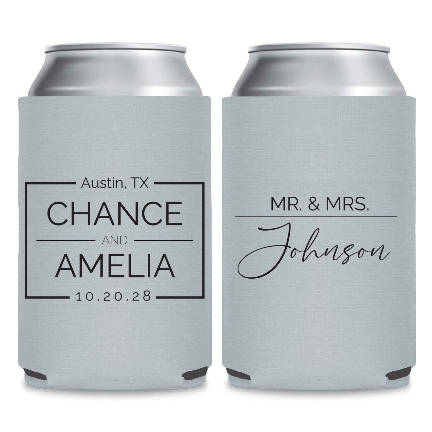 Personalized MR. and MRS. (Last Name) Can Coolers (LP 73)