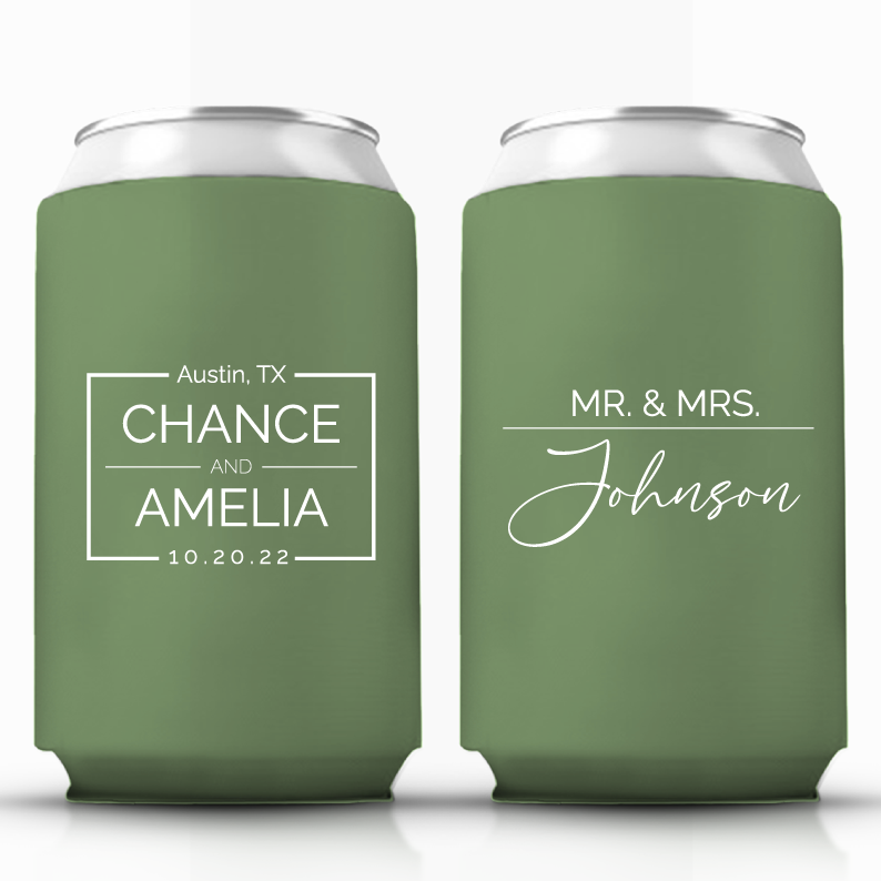 Personalized MR. and MRS. (Last Name) Can Coolers (LP 73)