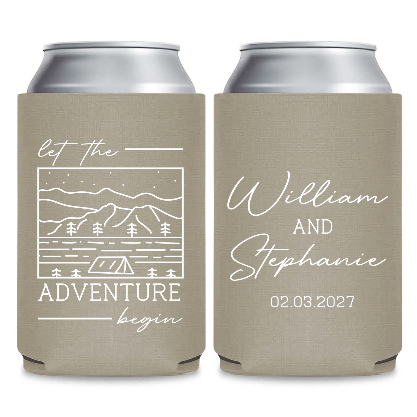 Let The Adventure Begin Wedding Can Coolers (LP 89)