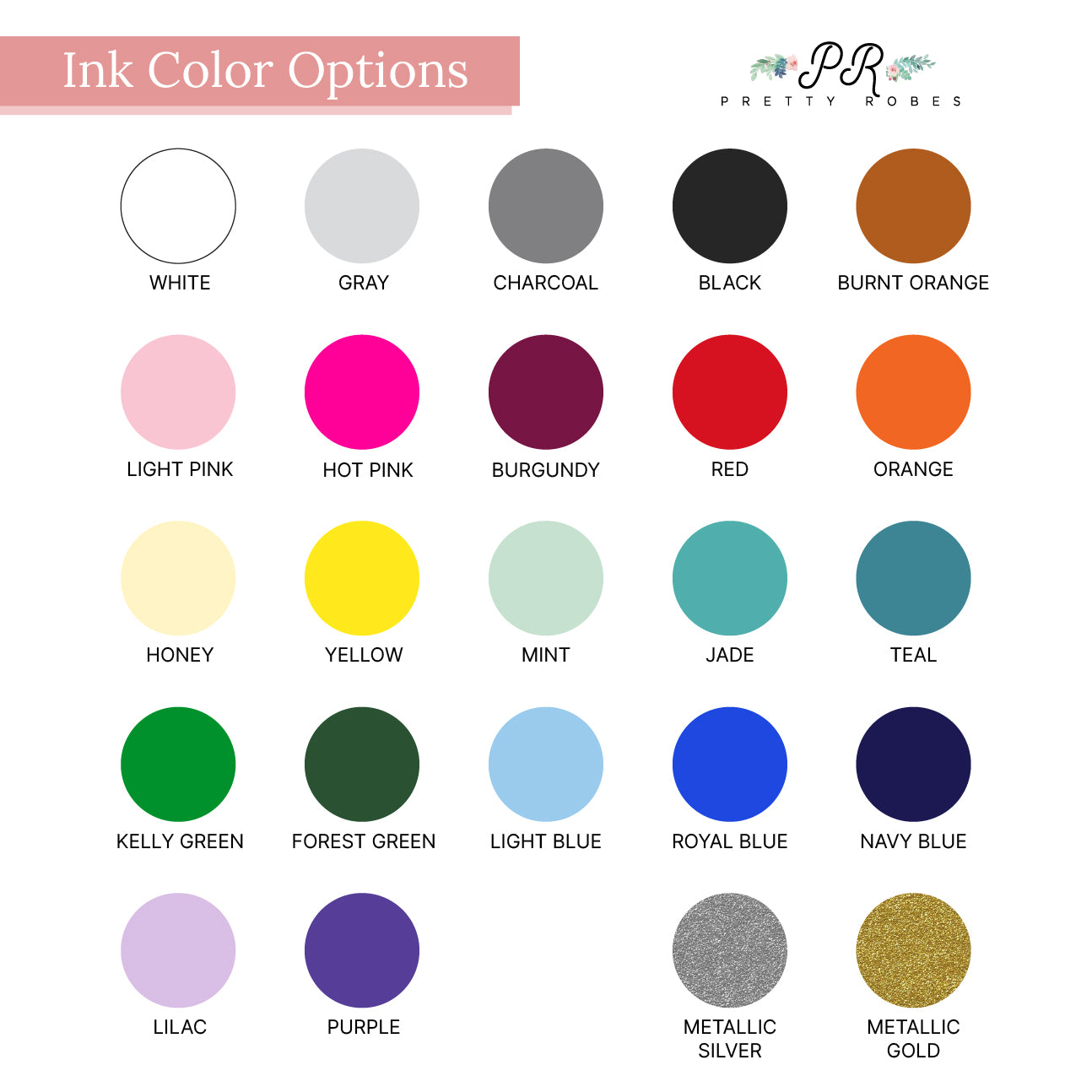 a color chart with different colors of ink