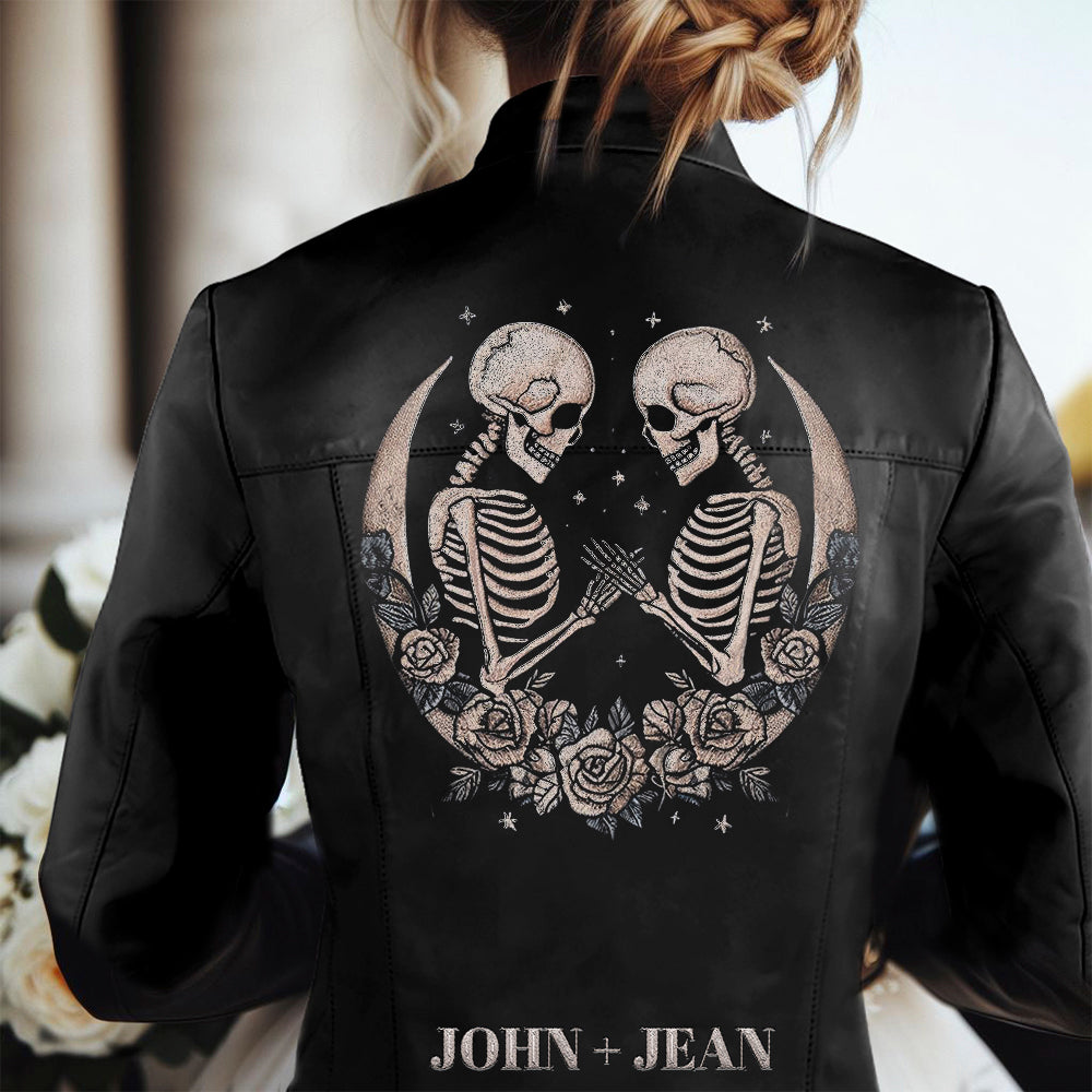 Embroidered Leather Jacket with Names