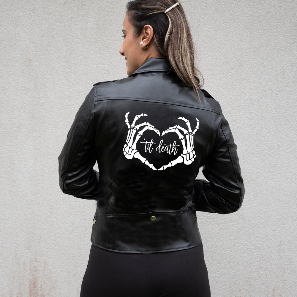 (Faux Leather) Black Till Death Jacket