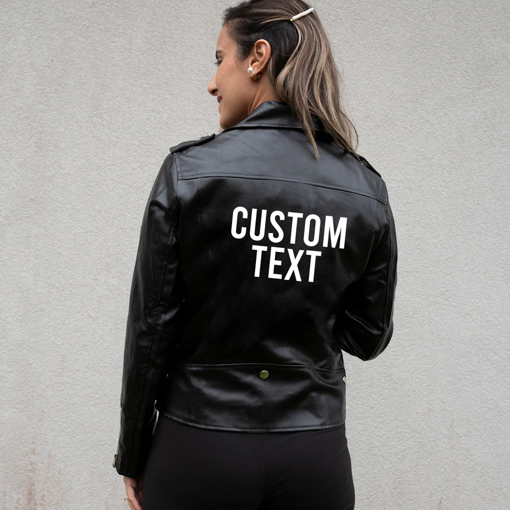 Faux Leather) Personalized Leather Jacket – Custom Bridal Wear