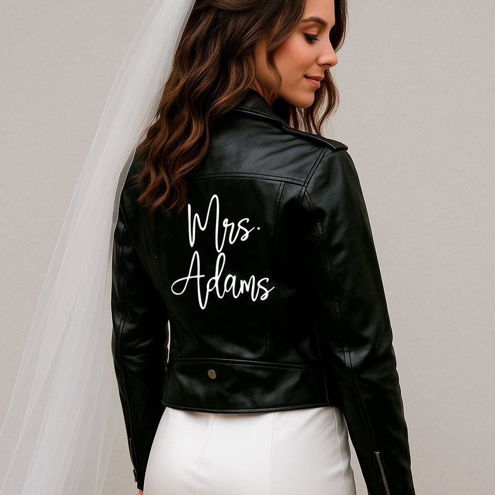 (Faux Leather) Mrs. Jacket for Brides
