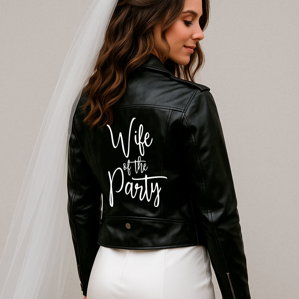 (Faux Leather) Wife of the Party Leather Jacket