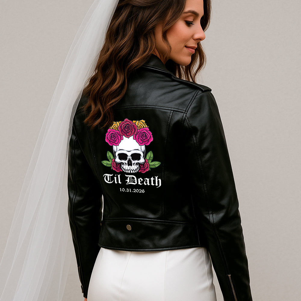 (Faux Leather) Til Death Personalized Leather Jacket