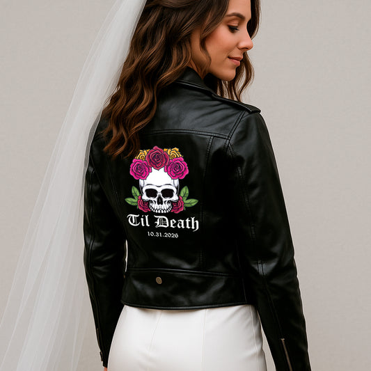 (Faux Leather) Til Death Personalized Leather Jacket