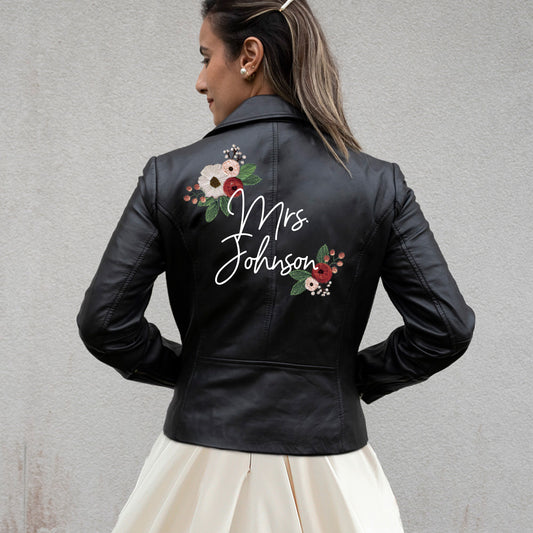 (Real Leather) Custom Mrs Leather Jacket