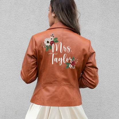 Floral Leather Jacket