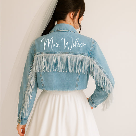 (Blue Fringe) Bride Jean Jacket