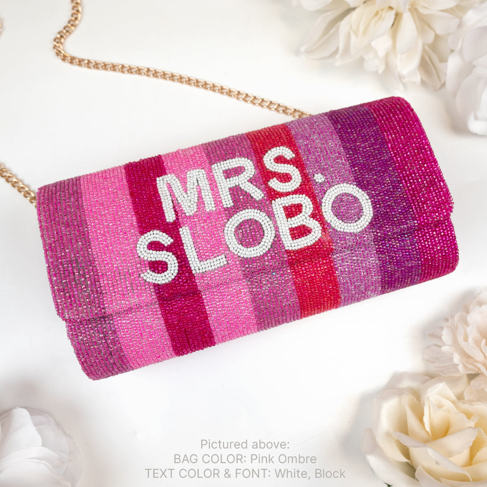 Colorful Beaded Barrel Clutch for Bride