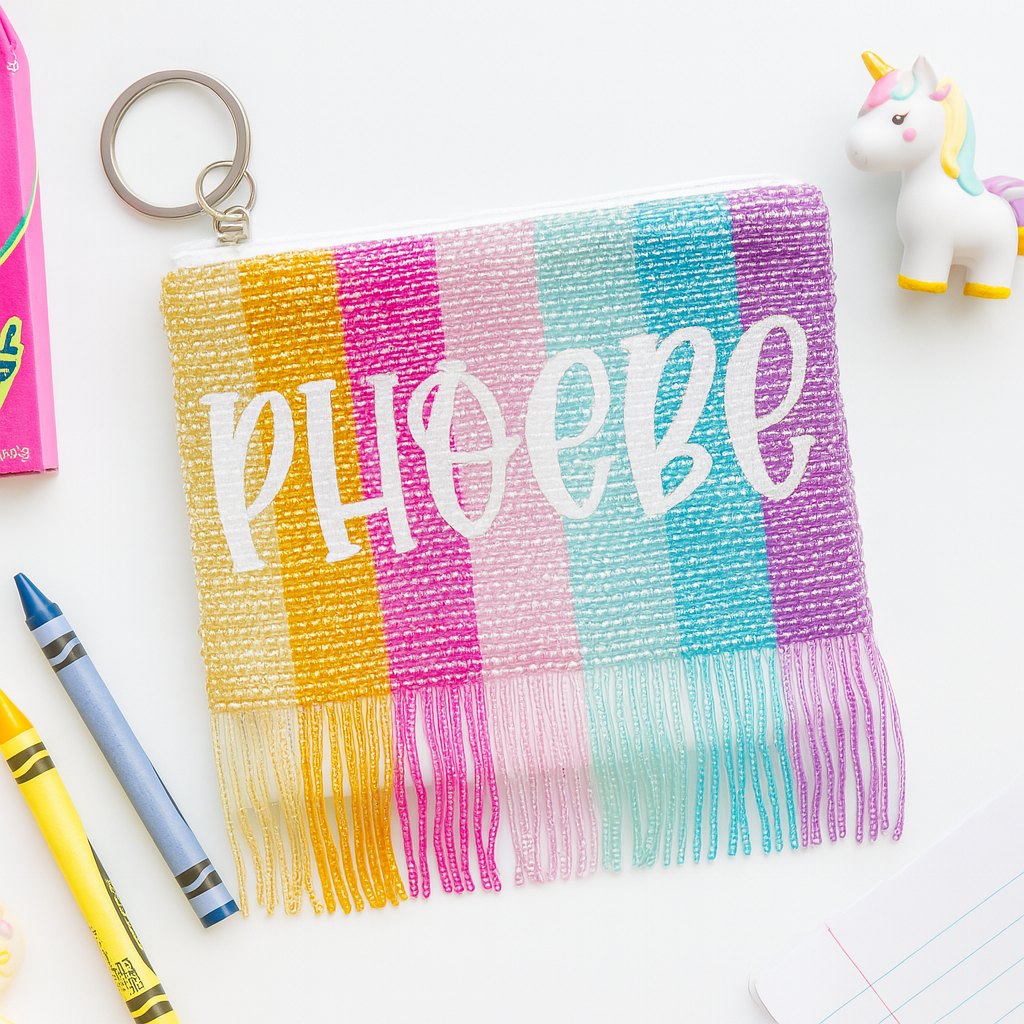 Colorful Coin Clutch With Fringe for Kids