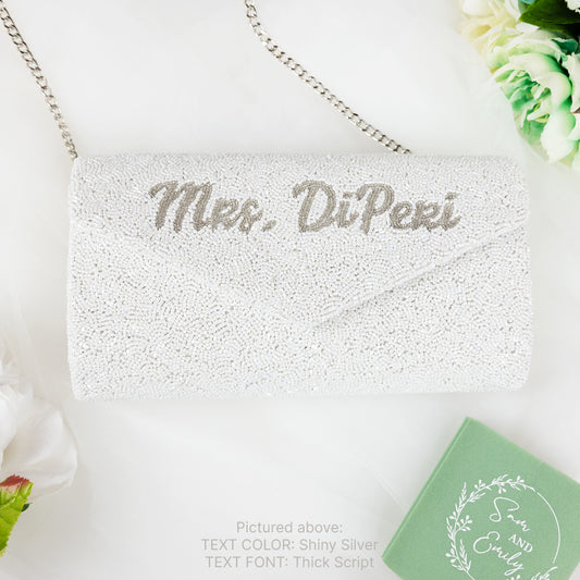 Bridal Envelope Beaded Clutch