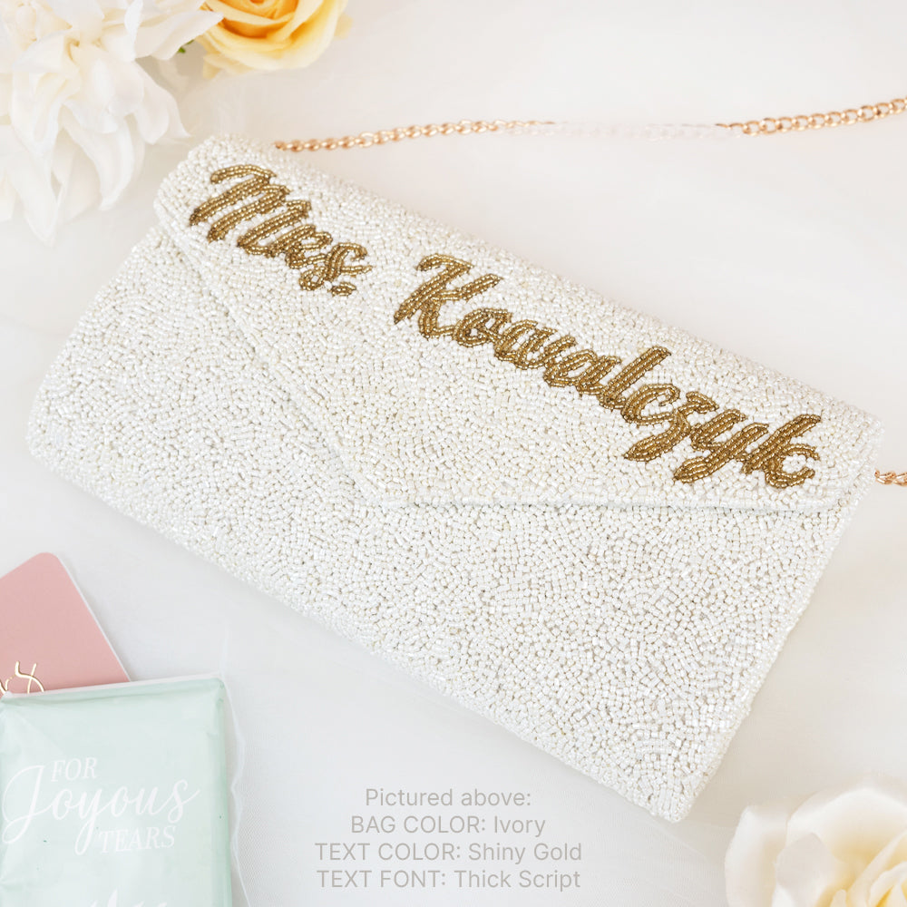 Bridal Envelope Beaded Clutch