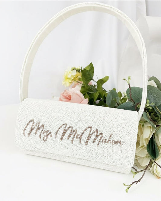 Beaded Barrel Shoulder Purse for Brides