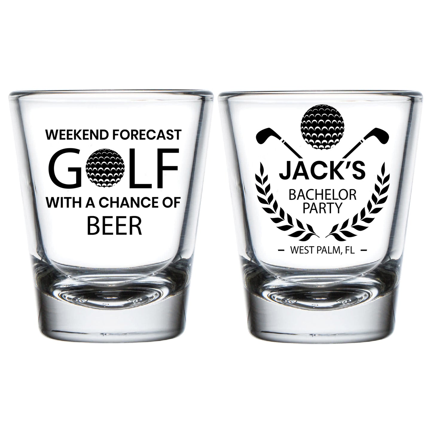 Custom Bachelor Party Shot Glass (KT 188)