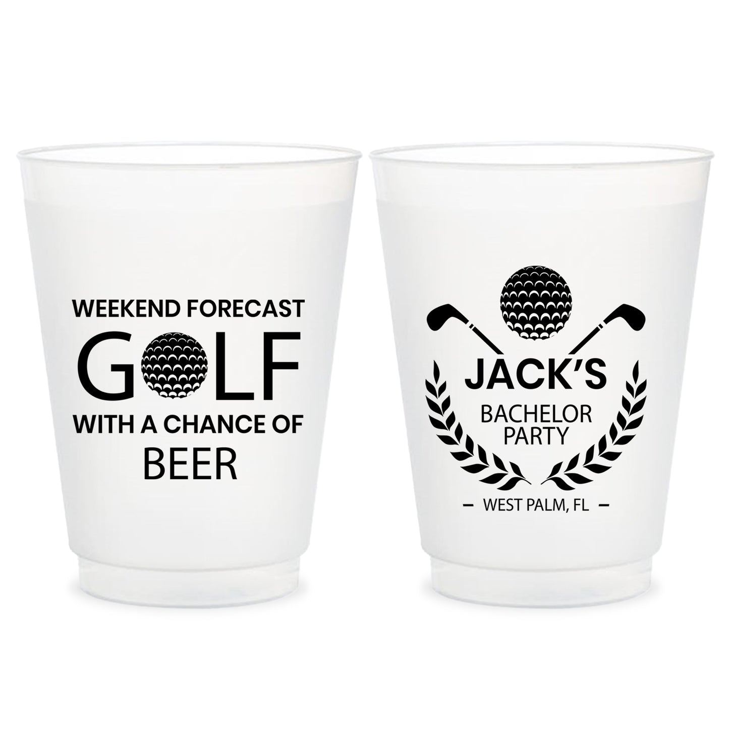 Golf Bachelor Party Frosted Cups (KT 188)