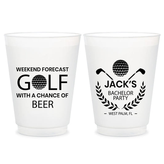 Golf Bachelor Party Frosted Cups (KT 188)