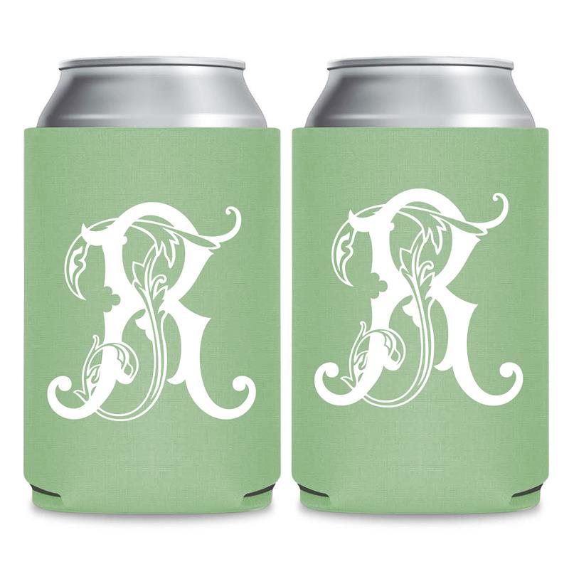 Monogram Can Coolers Favors