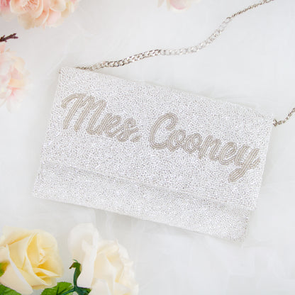 Personalized Seed Beed Clutch Purse for Brides (LHFC)