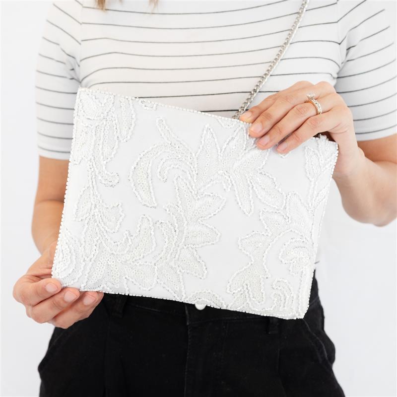 Mother of the Bride Sequin Zip Clutch